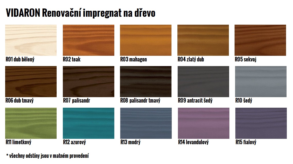 Vidaron renovační impregnat vzorník